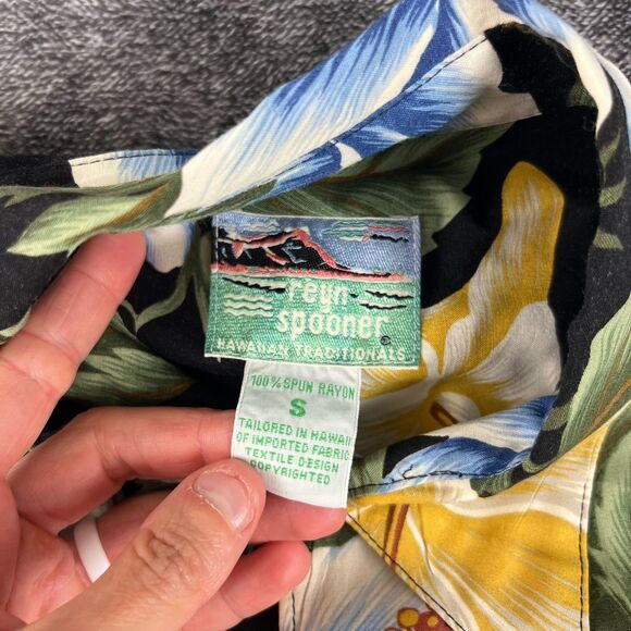 Vtg Reyn Spooner Button Up Short Sleeve Tropical Hawaiian AOP S Single Stitch - Picture 3 of 9